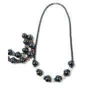 Assorted Color Glass Crystal Hematite Stone Beads Necklace